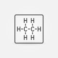 Ethane formula outline icon. Vector chemistry c2h6 symbol