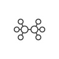 Ethane molecular geometry line icon