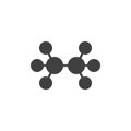 Ethane molecular geometry vector icon