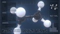 Ethane molecule with description on the computer screen, 3d rendering