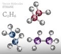 Ethane Molecule SET Royalty Free Stock Photo