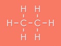 Ethane natural gas component molecule. Skeletal formula. Royalty Free Stock Photo
