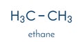 Ethane natural gas component molecule. Skeletal formula. Royalty Free Stock Photo