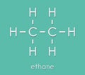 Ethane natural gas component molecule. Skeletal formula. Royalty Free Stock Photo