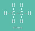 Ethane natural gas component molecule. Skeletal formula.