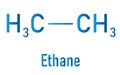 Ethane natural gas component molecule. Skeletal formula. Chemical structure Royalty Free Stock Photo