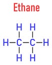 Ethane natural gas component molecule. Skeletal formula. Royalty Free Stock Photo