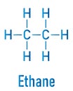 Ethane natural gas component molecule. Skeletal formula. Royalty Free Stock Photo