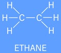Ethane natural gas component molecule. Skeletal formula. Royalty Free Stock Photo