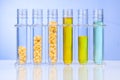 Ethanol biofuel derived from corn maze with test tubes in laboratory Royalty Free Stock Photo