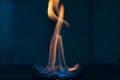 Ethanol fire in glass lab plate Royalty Free Stock Photo