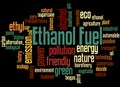 Ethanol fuel word cloud concept 3