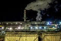 Ethanol Manufacturing Plant at night