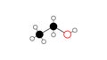 ethanol molecule, structural chemical formula, ball-and-stick model, isolated image ethyl alcohol