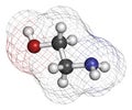 Ethanolamine 2-aminoethanol molecule.