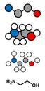 Ethanolamine (2-aminoethanol) molecule
