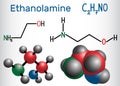 Ethanolamine ETA or MEA molecule . It is a primary amine and