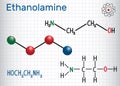 Ethanolamine ETA or MEA molecule . It is a primary amine and