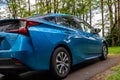 Blue Prius Hybrid Car Vehicle in Park