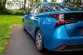 Blue Prius Hybrid Car Vehicle in Park