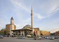 Ethem Bey mosque and clock tower in Tirana. Albania Royalty Free Stock Photo