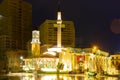 Ethem Bey Mosque at night on Skanderbeg Square. Tirana. Albania Royalty Free Stock Photo