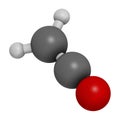 Ethenone or ketene molecule. 3D rendering.