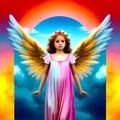 Etheral cute angel - AI generated art Royalty Free Stock Photo