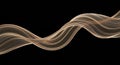 Abstract Golden Wave Flowing on Black Background Royalty Free Stock Photo