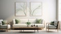 Ethereal Abstracts: A Joyful Celebration Of Nature In A Green Living Room
