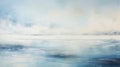 Ethereal Aqua Blue Ocean Seascape Painting By Jens Hettema
