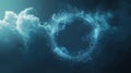 Ethereal background of cloud computing with interconnected clouds, data and connectivity.