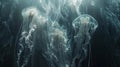 Ethereal ballet of jellyfish gracefully gliding through the cinematic beauty of ocean depths