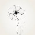 Ethereal Black And White Flower: Graceful Curves And Minimalist Abstraction Royalty Free Stock Photo