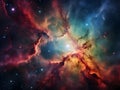 A colorful nebula in space