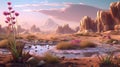 Ethereal Bloom: A Majestic Oasis in the Heart of the Desert