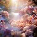 Ethereal Blossoms Bathed in Sunlight