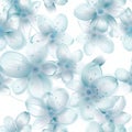 Ethereal Blue Blossoms Seamless Watercolor Pattern