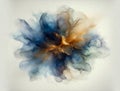 Ethereal Blue and Gold Alcohol Ink Bloom Royalty Free Stock Photo