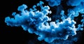 Ethereal Blue Smoke Whorls on Black Royalty Free Stock Photo