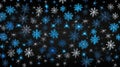 Ethereal Blue Snowflakes on Dark Background - Winter Wonderland Royalty Free Stock Photo