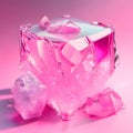 Ethereal Blush: Enchanting Pink Ice Artwork