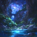 Ethereal Cavern Illuminated by Cosmic Light
