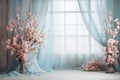 Ethereal Cherry Blossoms and Draping Silk Fabric Royalty Free Stock Photo