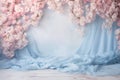 Ethereal Cherry Blossoms and Draping Silk Fabric