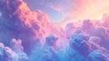 Ethereal clouds bathed in pink and purple sunset light, ideal for calming meditation backgrounds, spiritual or wellness Royalty Free Stock Photo