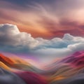 Ethereal clouds of color drifting across a serene and abstract landscape, invoking a sense of peace and tranquility2