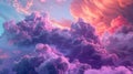 Ethereal clouds morphing into blockchain