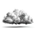 Ethereal Cloudscape: Fluffy Clouds on White Background. Generative ai