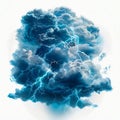 Ethereal Cloudscape: Fluffy Clouds on White Background. Generative ai